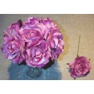 7 Lavender Luxury Silk Open Roses
