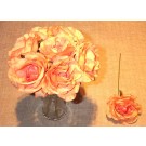 7 Peach Luxury Silk Open Roses