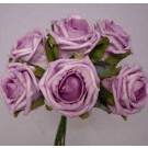 6 Luxury Lilac / Lavender Medium Roses