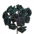 Dark Green Satin Ribbon Roses