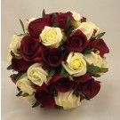 Burgundy & Cream Rose Bridal Bouquet