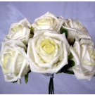 6 Luxury Ivory Medium Roses