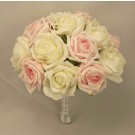 Pink & Pearl White Rose Table Posy