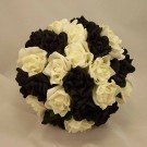 Black & White Rose Posy Bridal Bouquet