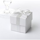 White & Silver Ribbon Favour Boxes