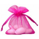 10 Cerise Pink Organza Wedding Favour Bags