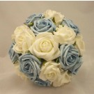Baby Blue & White Rose Posy Bouquet