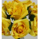 6 Luxury Yellow Medium Roses